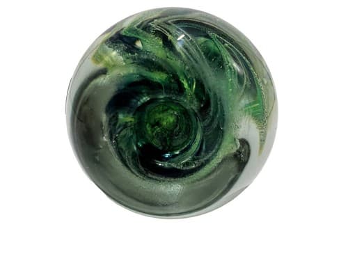 Kerry Glass Ireland LARGE Green Swirl Art Glass Paperweight Hand Blown MINT! - Thumbnail 6