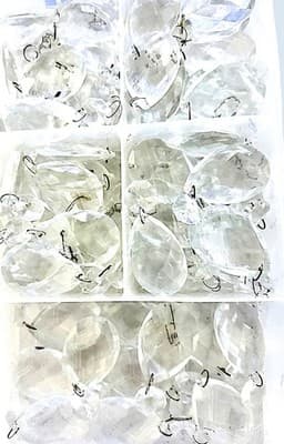 Set of 12 Crystal Chandelier Prisms 2.75” Teardrop w/ Octagon Bead - Thumbnail 4