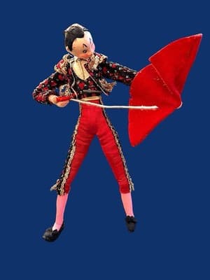 Vintage Klumpe Roldán Matador Bullfighter Doll 9” Spain 1950s Felt Figurine - Thumbnail 2