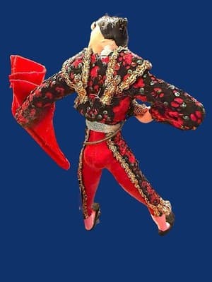 Vintage Klumpe Roldán Matador Bullfighter Doll 9” Spain 1950s Felt Figurine - Thumbnail 6