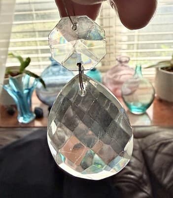 Set of 12 Crystal Chandelier Prisms 2.75” Teardrop w/ Octagon Bead - Thumbnail 7