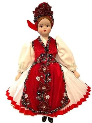 Vintage 9” Russian Folk Doll in Embroidered and Beaded Costume – Handmade - Thumbnail 2