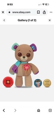 Thready Bear Interactive 14” Fabric Teddy – Make a Wish Magic Plush NIB - Thumbnail 5