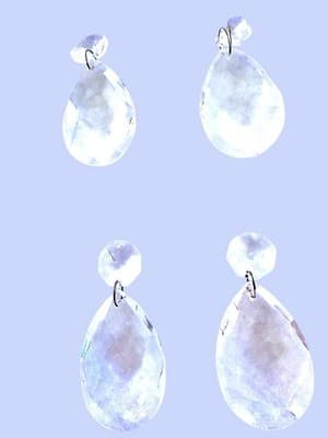Set of 12 Crystal Chandelier Prisms 2.75” Teardrop w/ Octagon Bead - Thumbnail 3