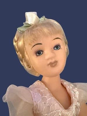 Set of 9 Porcelain Ballerina Dolls in Tutus with Stands – Vintage Display - Thumbnail 11