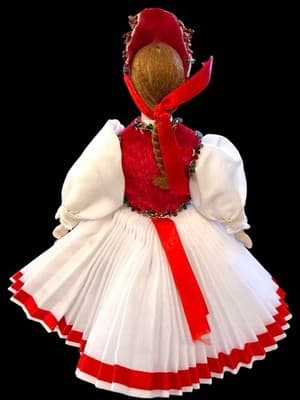 Vintage 9” Russian Folk Doll in Embroidered and Beaded Costume – Handmade - Thumbnail 5
