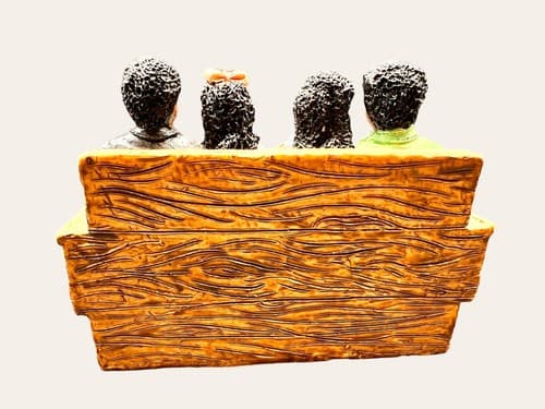 Vintage African American Family Figurine Dressed For Sunday Church by Young's - Thumbnail 2