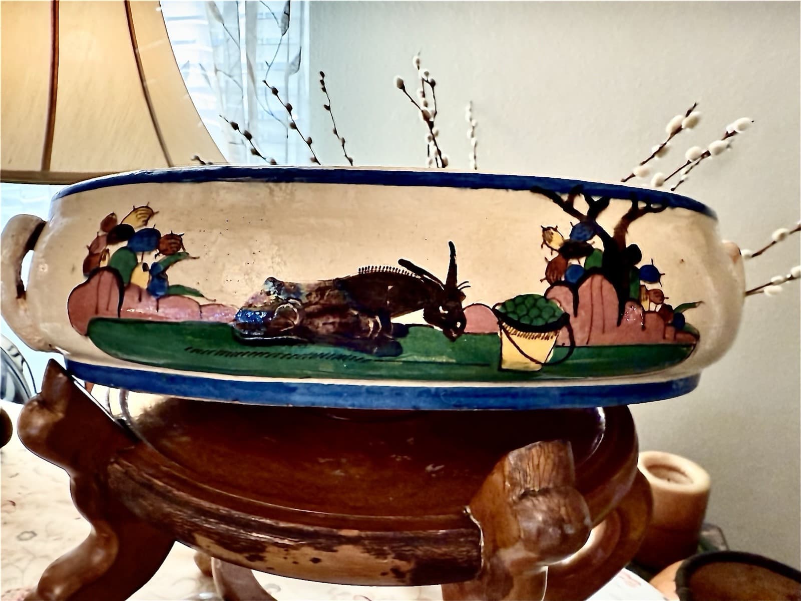 Rare VTG Tlaquepaque handcrafted Mexican pottery casserole dish 8"x13”x5” EUC - Thumbnail 3