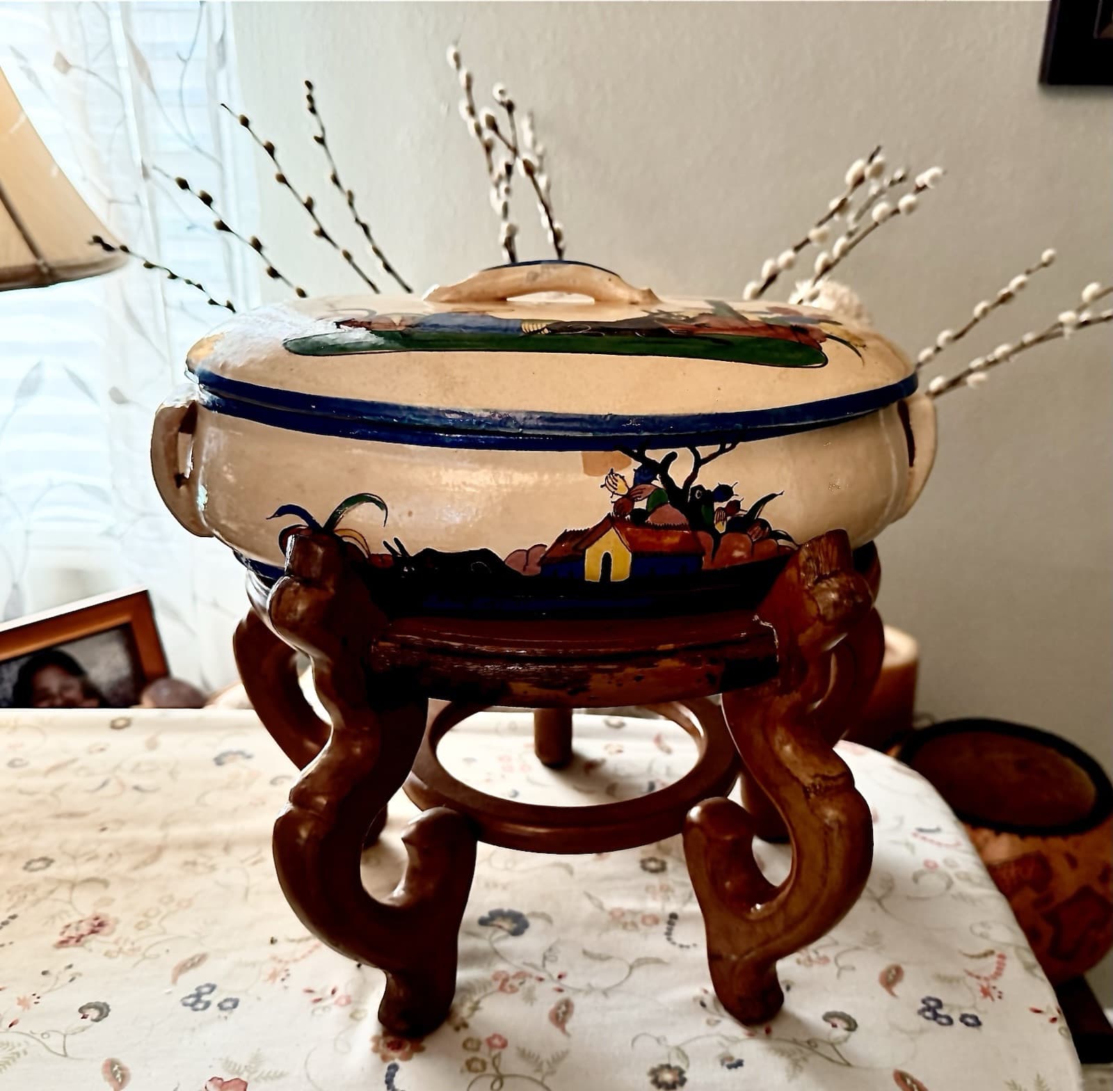 Rare VTG Tlaquepaque handcrafted Mexican pottery casserole dish 8"x13”x5” EUC - Thumbnail 13