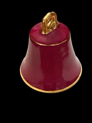 Limoges France Noël Bell Red Gold Holly Porcelain Christmas Holiday Decor - Thumbnail 4