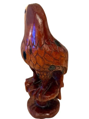 14” Large Wooden Eagle Statue Hand Carved Sculpture Figurine Art Home Decor Gift - Thumbnail 4