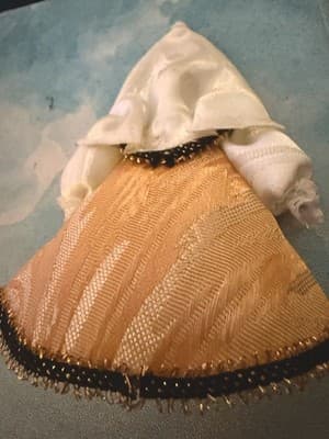 Vintage 4” Gold Angel Cloth Christmas Ornament Victorian Style - Thumbnail 3