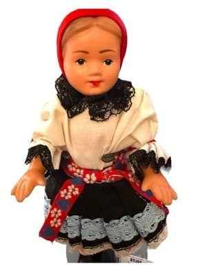 Vintage 8” Czech Folk Doll – Kyjov Costume | Made in Czechoslovakia PVC - Thumbnail 2