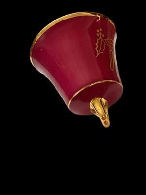 Limoges France Noël Bell Red Gold Holly Porcelain Christmas Holiday Decor - Thumbnail 8
