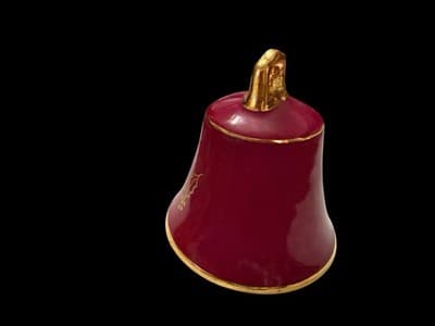 Limoges France Noël Bell Red Gold Holly Porcelain Christmas Holiday Decor - Thumbnail 2