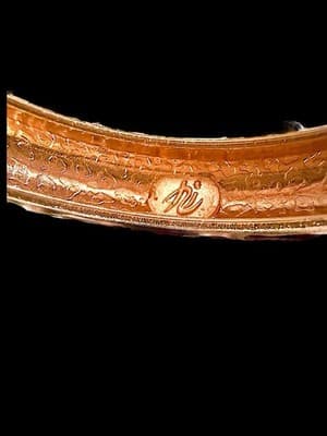 Cloisonné Floral Hinged Bangle Bracelet by Jin Long Xing Vintage Asian Jewelry - Thumbnail 6