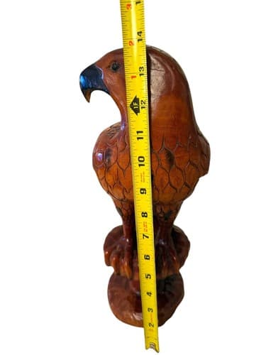 14” Large Wooden Eagle Statue Hand Carved Sculpture Figurine Art Home Decor Gift - Thumbnail 8