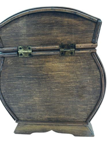 Beautiful Vintage Handmade Tall Wooden Wicker Storage Box - Thumbnail 4