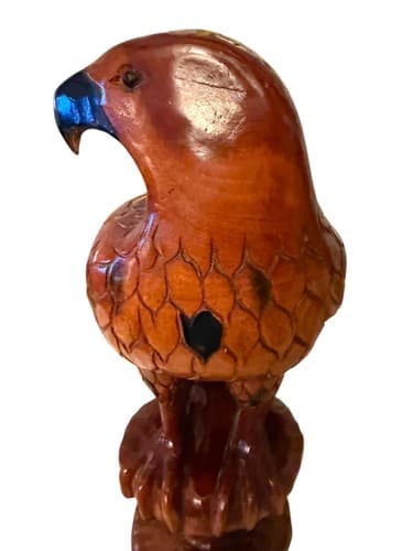 14” Large Wooden Eagle Statue Hand Carved Sculpture Figurine Art Home Decor Gift - Thumbnail 2