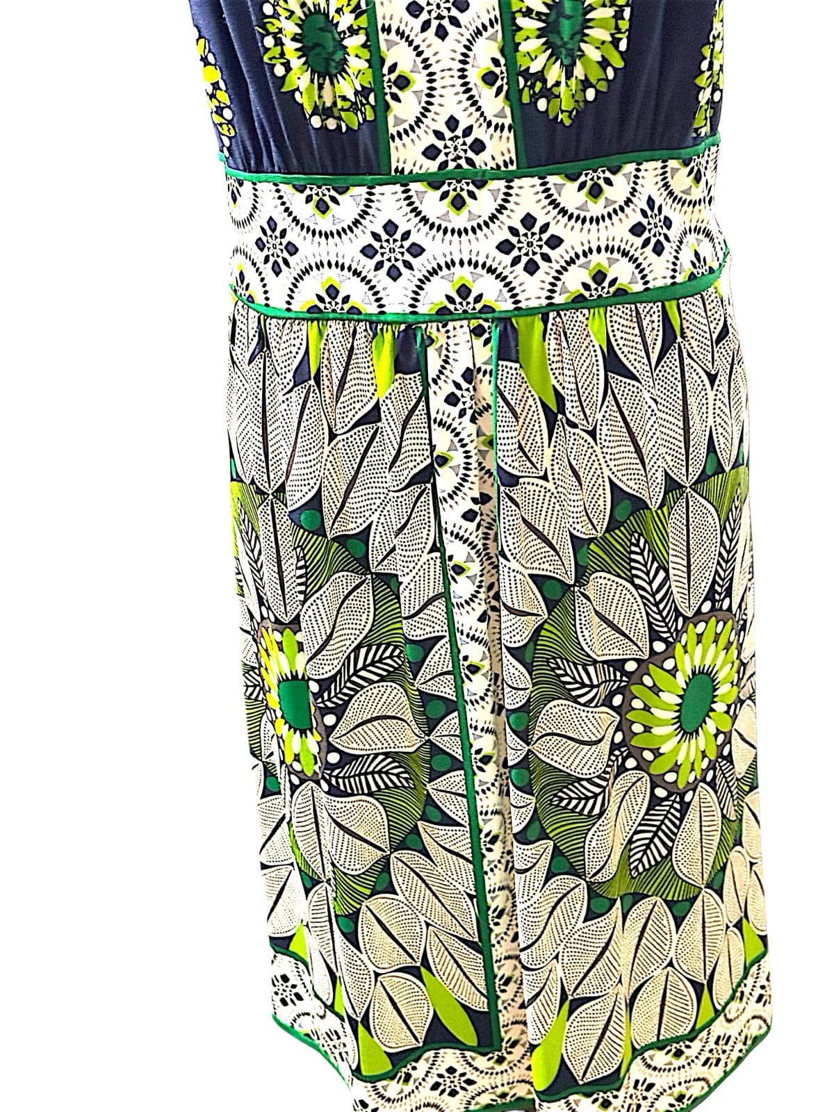 London Times Halter Top Sleeveless Blue &White Floral DesignDress - Thumbnail 3