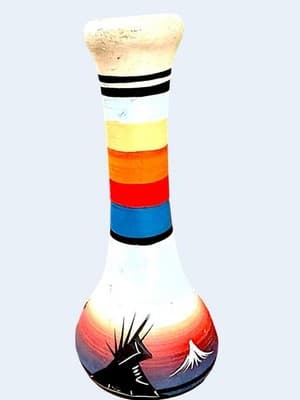 TEE DINE Navajo Pottery Vase Hand Painted Southwest Scene 8-9” - Thumbnail 2