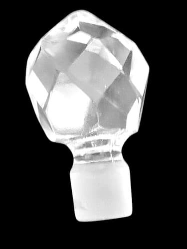 Vintage IW Rice & Co Crystal 4”Clear Glass Hand Cut Faceted Perfume Bottle Japan - Thumbnail 2