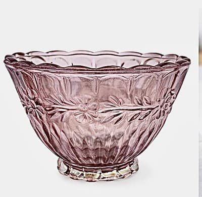 Fenton Amethyst Glass Lamp Shade Floral Pressed Student Boudoir Bridge VTG - Thumbnail 3