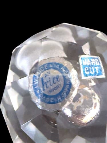 Vintage IW Rice & Co Crystal 4”Clear Glass Hand Cut Faceted Perfume Bottle Japan - Thumbnail 5