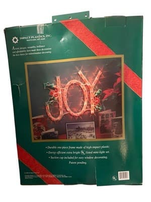 1999 Impact Plastics JOY Lighted Christmas Silhouette Indoor Outdoor Decor - Thumbnail 3