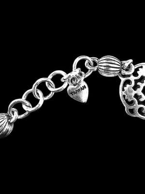 Brighton Silver Tone Filigree Charm Bracelet Scroll Design 7.5” Adjustable - Thumbnail 9
