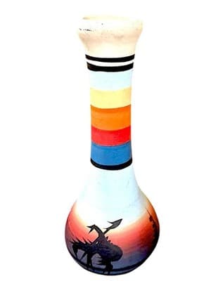 TEE DINE Navajo Pottery Vase Hand Painted Southwest Scene 8-9” - Thumbnail 3