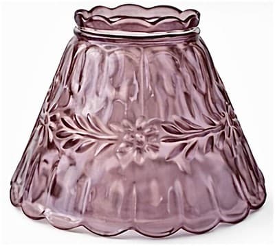 Fenton Amethyst Glass Lamp Shade Floral Pressed Student Boudoir Bridge VTG