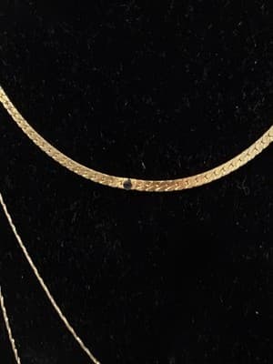 Italian 925 Gold Wash Layered Necklace Set Sapphire Vermeil 3pc - Thumbnail 3