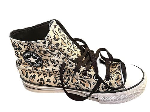 Converse Chuck Taylor All Star Leopard Heart Hi-Top Sneaker Girls Junior Sz 5 - Thumbnail 2