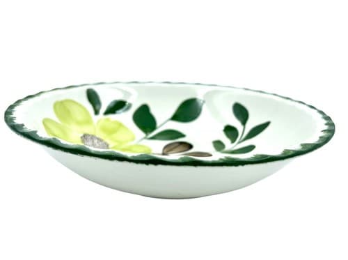 Vintage Blue Ridge Pottery Green Briar Serving Bowl Floral Vegetables 9.5" - Thumbnail 2