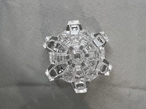 Vintage ISTID( Ice Age) Crystal Taper Candle Holders By Hadeland Norway Set Of 2 - Thumbnail 5