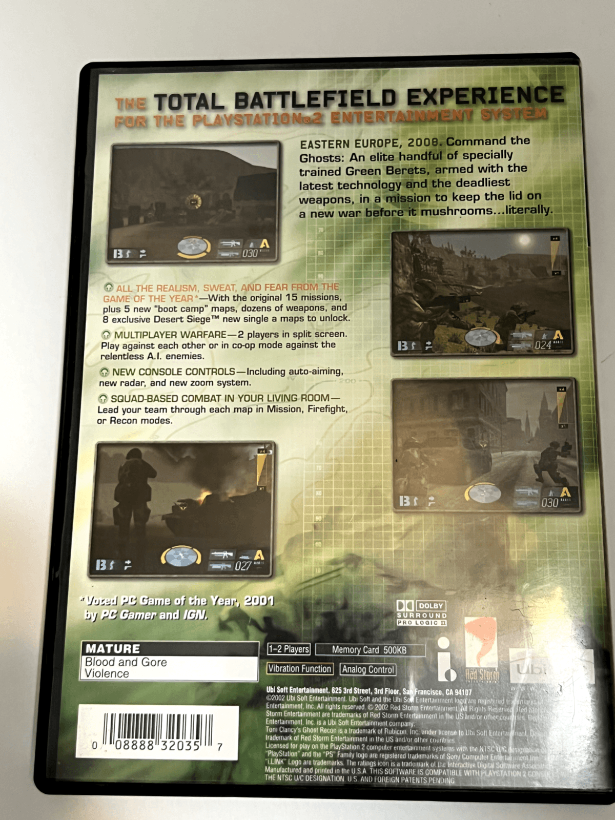 Tom Clancy's Ghost Recon Squad Based Battlefield PS2 with Case, Manual and Disk - Thumbnail 2