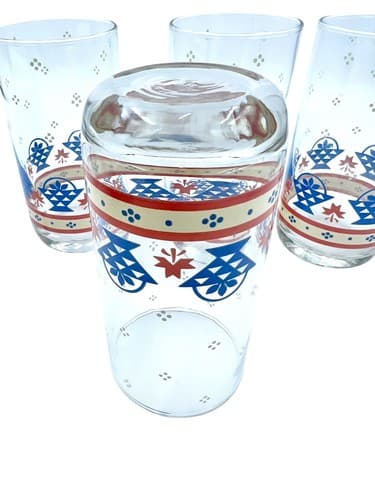 Lot Of 4 Vintage Libbey “COUNTRY BASKET" Tumblers PRISTINE 12oz - Thumbnail 4