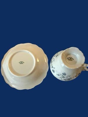 J Haviland Bavaria Blue Garland Tea Set Teapot 3 Cups Saucers - Thumbnail 10