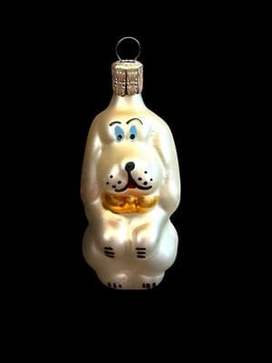 Vintage Czech Republic Glass Dog Ornament 3” Hand Blown Hand Painted - Thumbnail 6