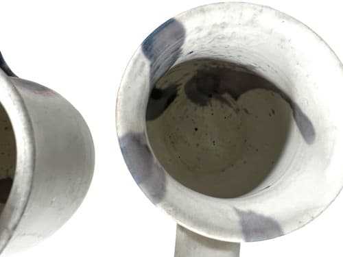 Vintage 1977 Hand Thrown Signed Pair of Mugs Unique Design Beautiful Finish - Thumbnail 8