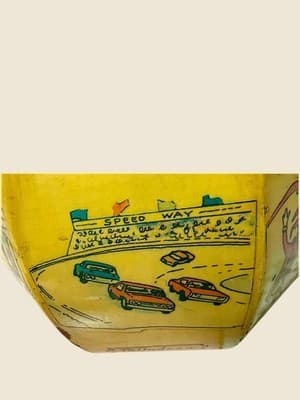 Vintage Alabama Box Purse Hand Painted Multi City Wood Lucite Handle - Thumbnail 8