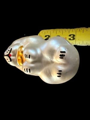 Vintage Czech Republic Glass Dog Ornament 3” Hand Blown Hand Painted - Thumbnail 3