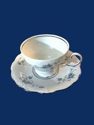 J Haviland Bavaria Blue Garland Tea Set Teapot 3 Cups Saucers - Thumbnail 7