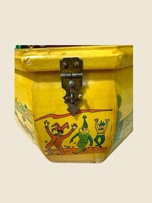 Vintage Alabama Box Purse Hand Painted Multi City Wood Lucite Handle - Thumbnail 7