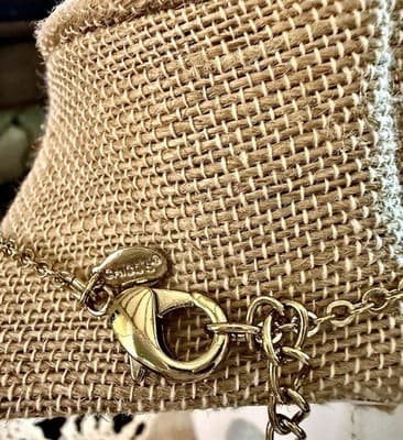 Chico’s Hammered Gold Tone Circle Pendant Necklace Statement Jewelry - Thumbnail 6