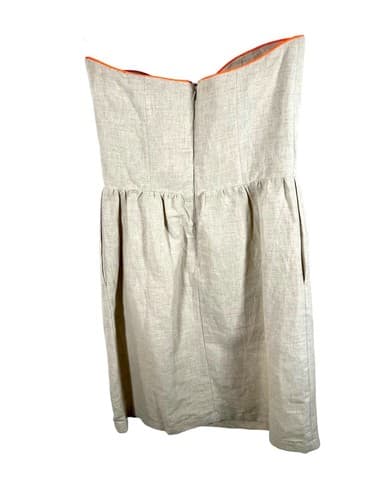 Judith March Dress Sleeveless Rear Zip Embroidered Linen Blend Side Pockets S - Thumbnail 4