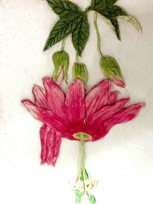 Vintage Botanical Tile Set Daffodil & Passionflower Relief Wall Art - Thumbnail 5