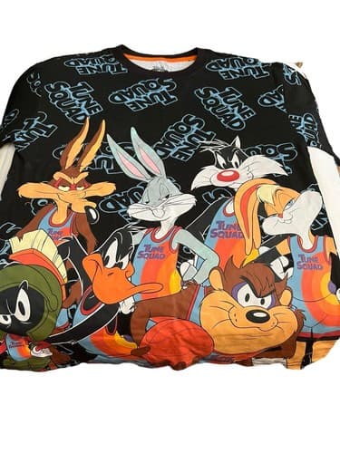 Space Jam A New Legacy Short Sleeve Medium Black T Shirt Vintage