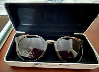 LC Lauren Conrad Tortoise Round Cat Eye Sunglasses w/ Marble Case - Thumbnail 3